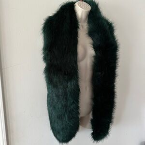 Forrest Green long penny lane Faux Fur Stole (bag4)